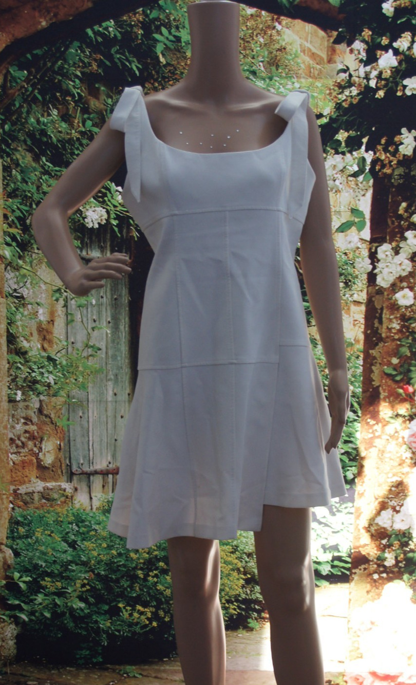 Cinq a Sept Ivory Tie Shoulder Dress size 12